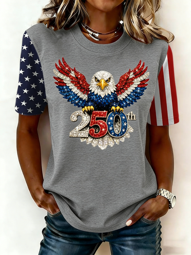 Women's USA 1776-2026 Print Casual T-Shirt