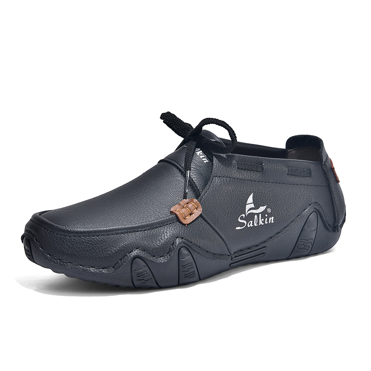 Men's Outdoor Casual Leather Shoes – Wide Toe Box & Cushioned Shock-Absorbing Sole – Designed for All-Day Comfort