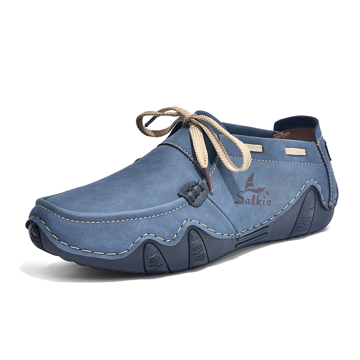 Men's Outdoor Casual Leather Shoes – Wide Toe Box & Cushioned Shock-Absorbing Sole – Designed for All-Day Comfort