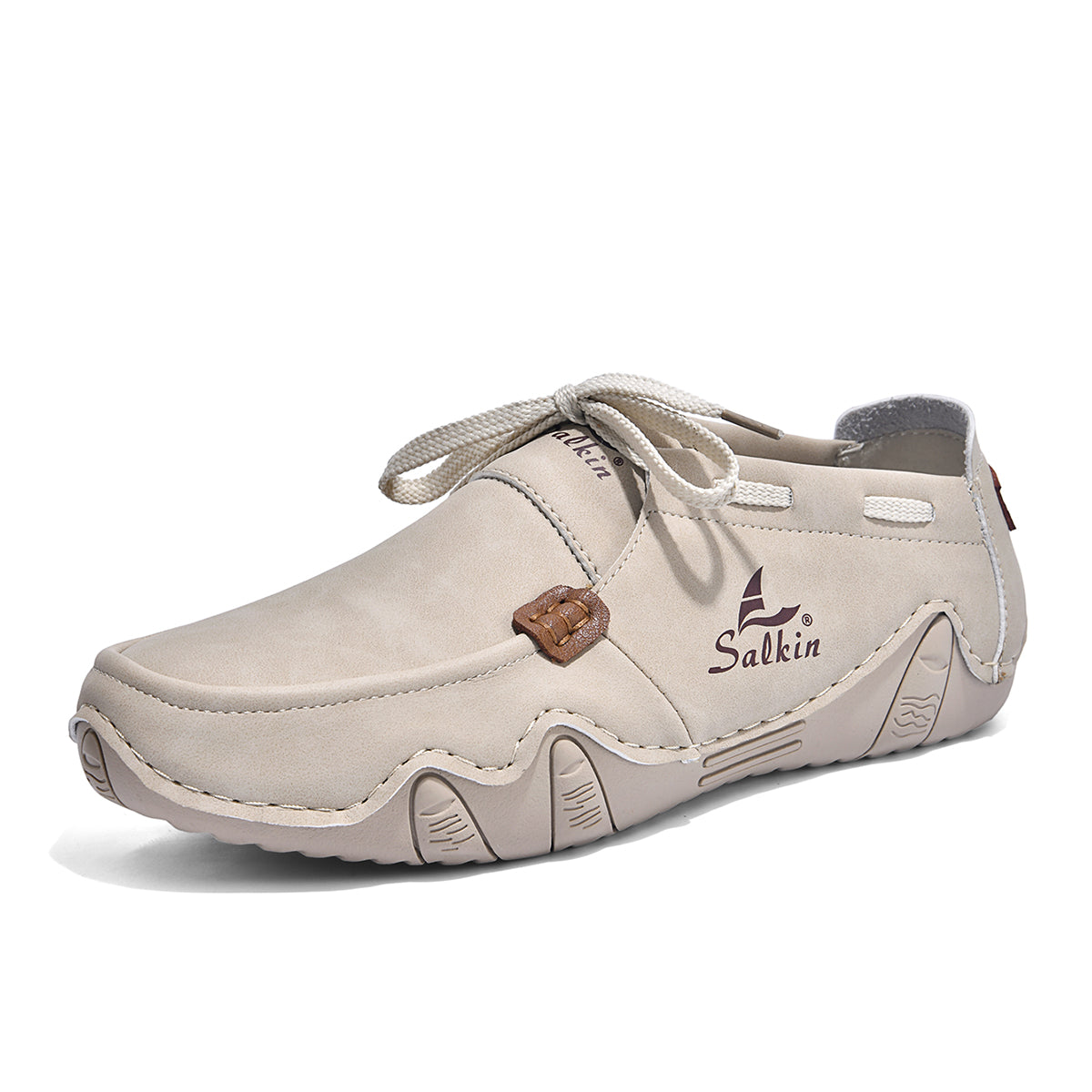 Men's Outdoor Casual Leather Shoes – Wide Toe Box & Cushioned Shock-Absorbing Sole – Designed for All-Day Comfort