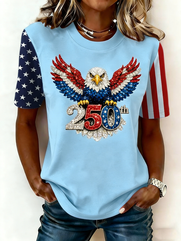 Women's USA 1776-2026 Print Casual T-Shirt