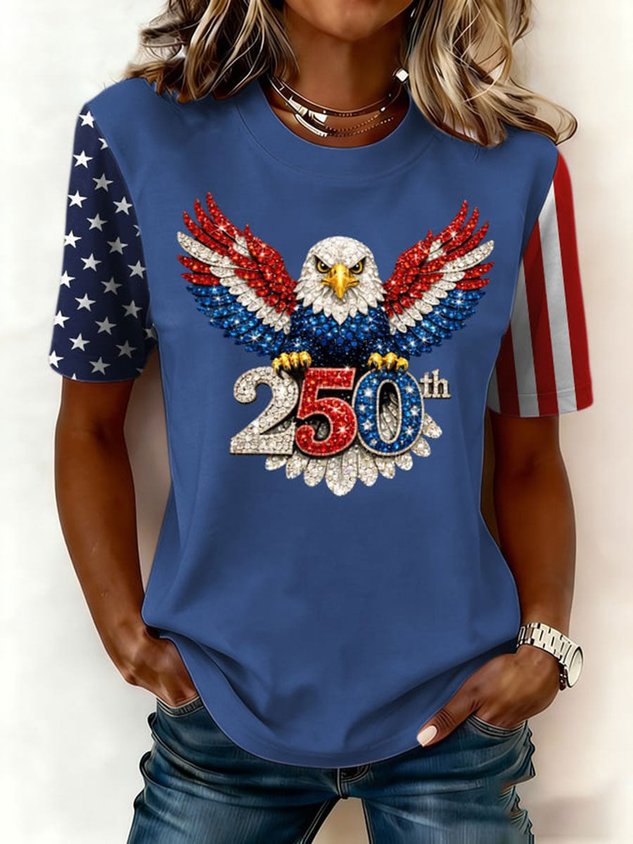 Women's USA 1776-2026 Print Casual T-Shirt