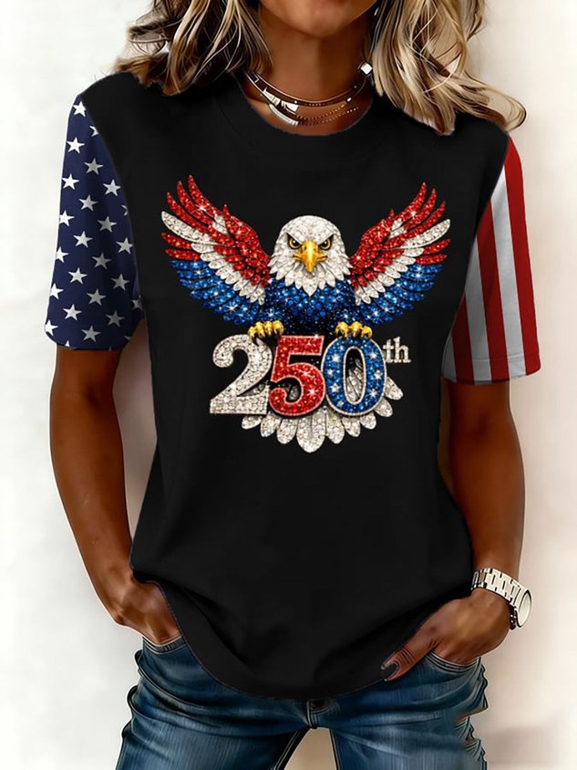 Women's USA 1776-2026 Print Casual T-Shirt