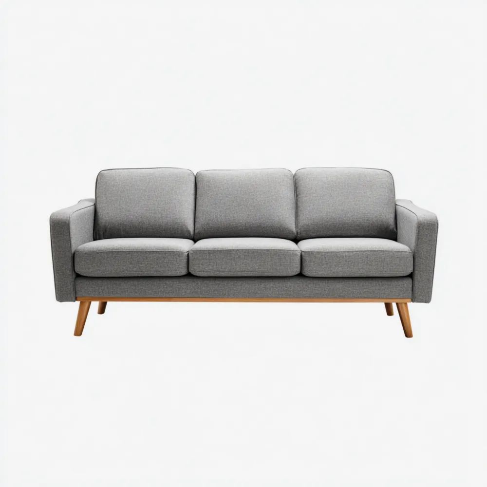 Canapé trois places 200x85x95 cm - Gris - Design Moderne