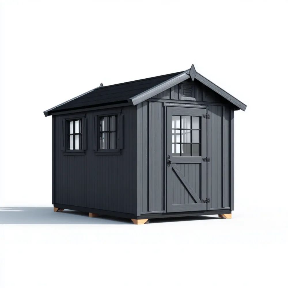 Abri de jardin en bois 200x150x210 cm - Gris - Design traditionnel