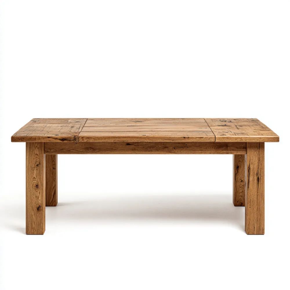Table à manger rectangulaire en chêne massif 200x100x75 cm - Style Rustique