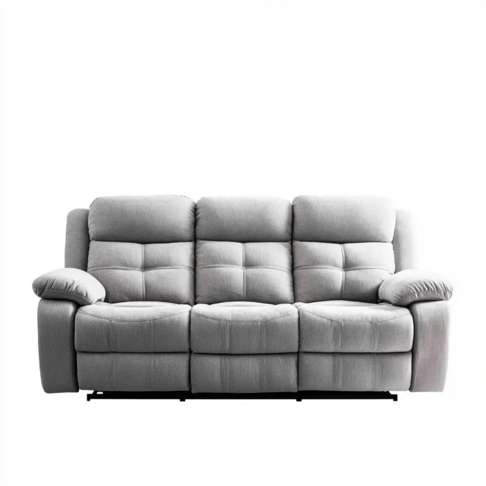 Canapé trois places en tissu 210x95x100 cm – Gris Clair – Design Contemporain