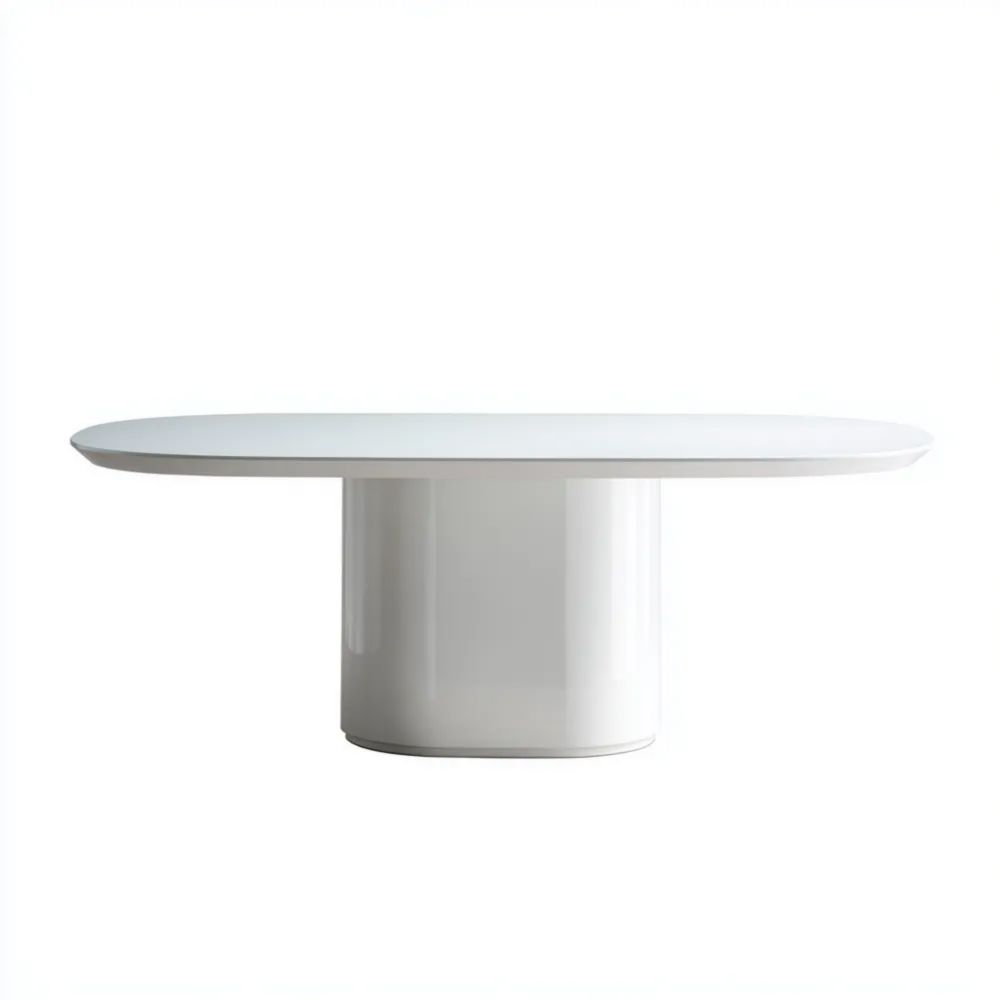 Table à manger ovale - 200x100x75 cm - Blanc - Design moderne