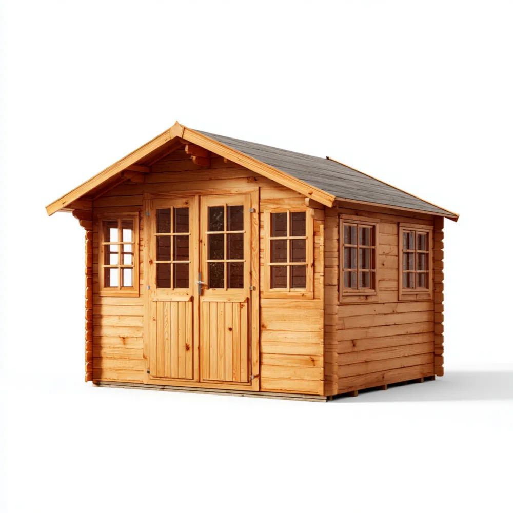 Cabane de Jardin en Bois 300x250x240 cm – Brun Clair – Style Classique
