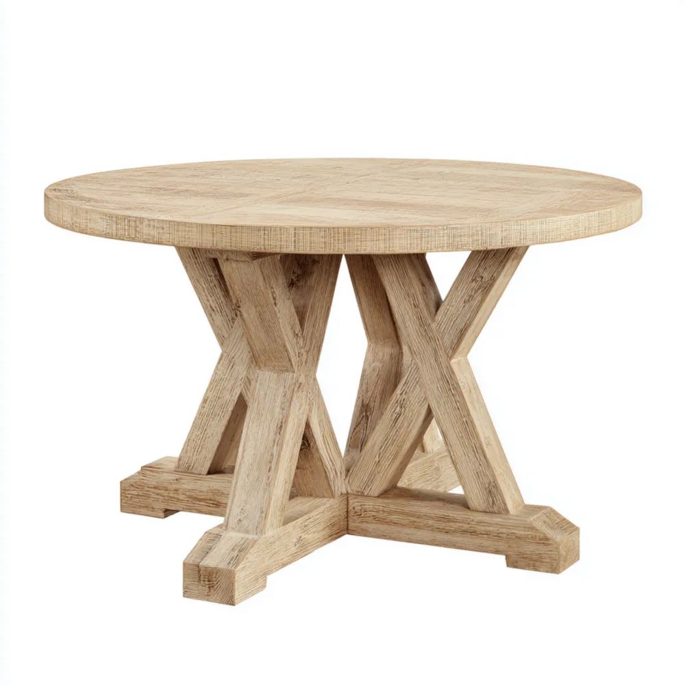 Table à manger ronde en bois 120x120x75 cm - Bois Clair