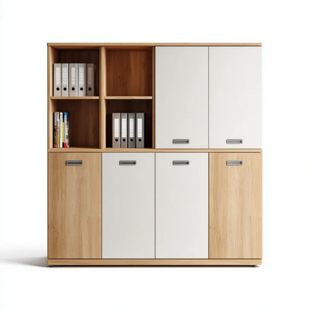 Armoire de rangement en Chêne/Blanc - 120x40x140 cm - Design moderne