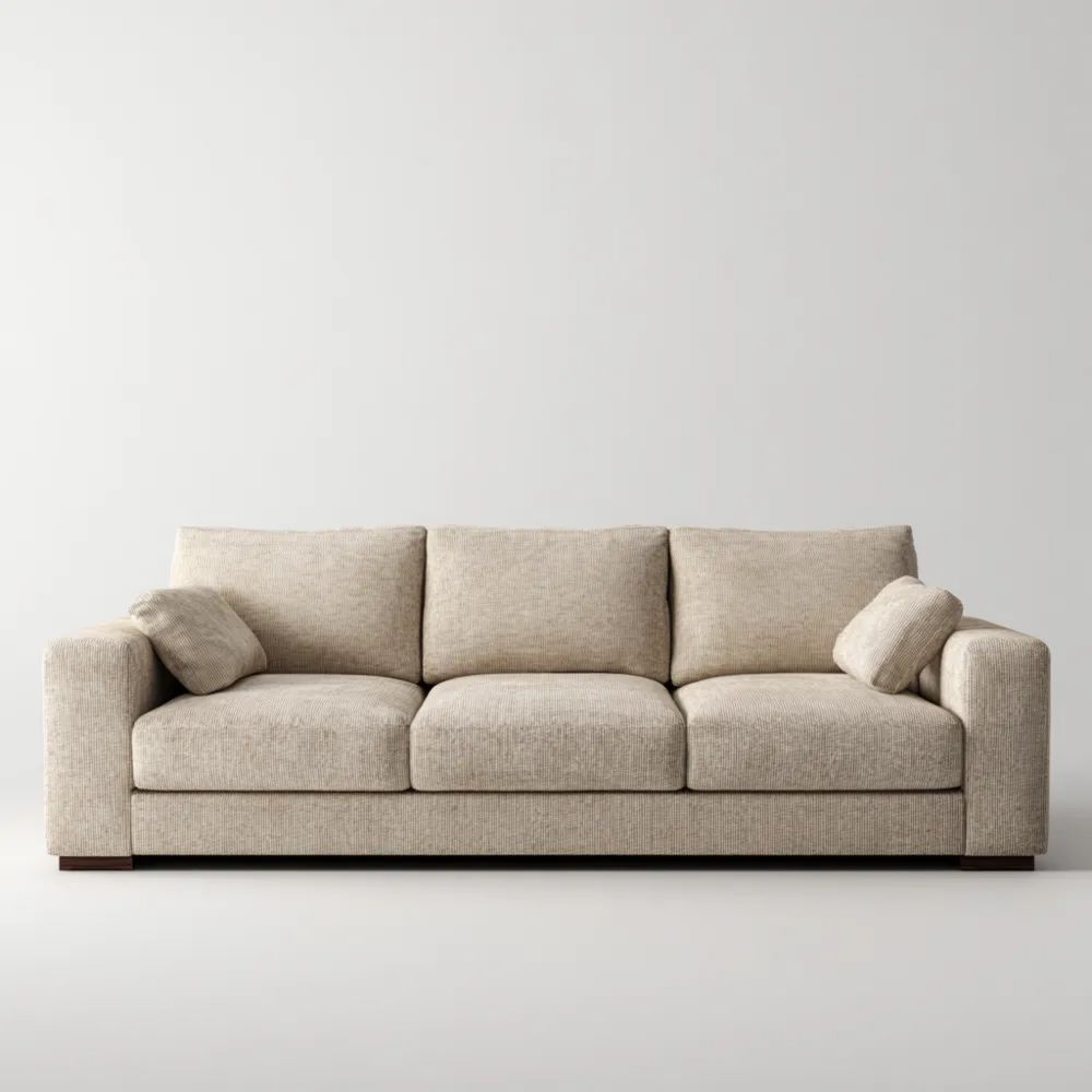 Canapé trois places 220x90x85 cm Tissu Beige – Design Contemporain