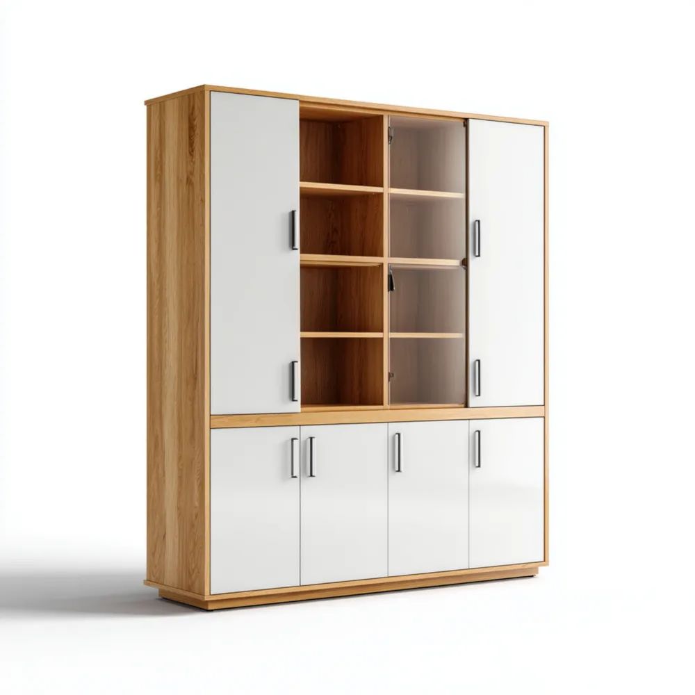 Armoire de rangement en Bois et Blanc 180x200x40 cm - Design moderne