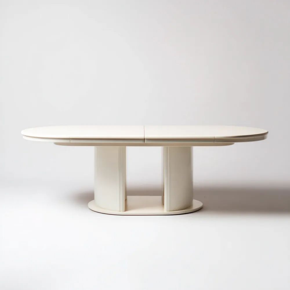 Table à manger extensible en bois 200x90x75 cm - Blanc - Design moderne