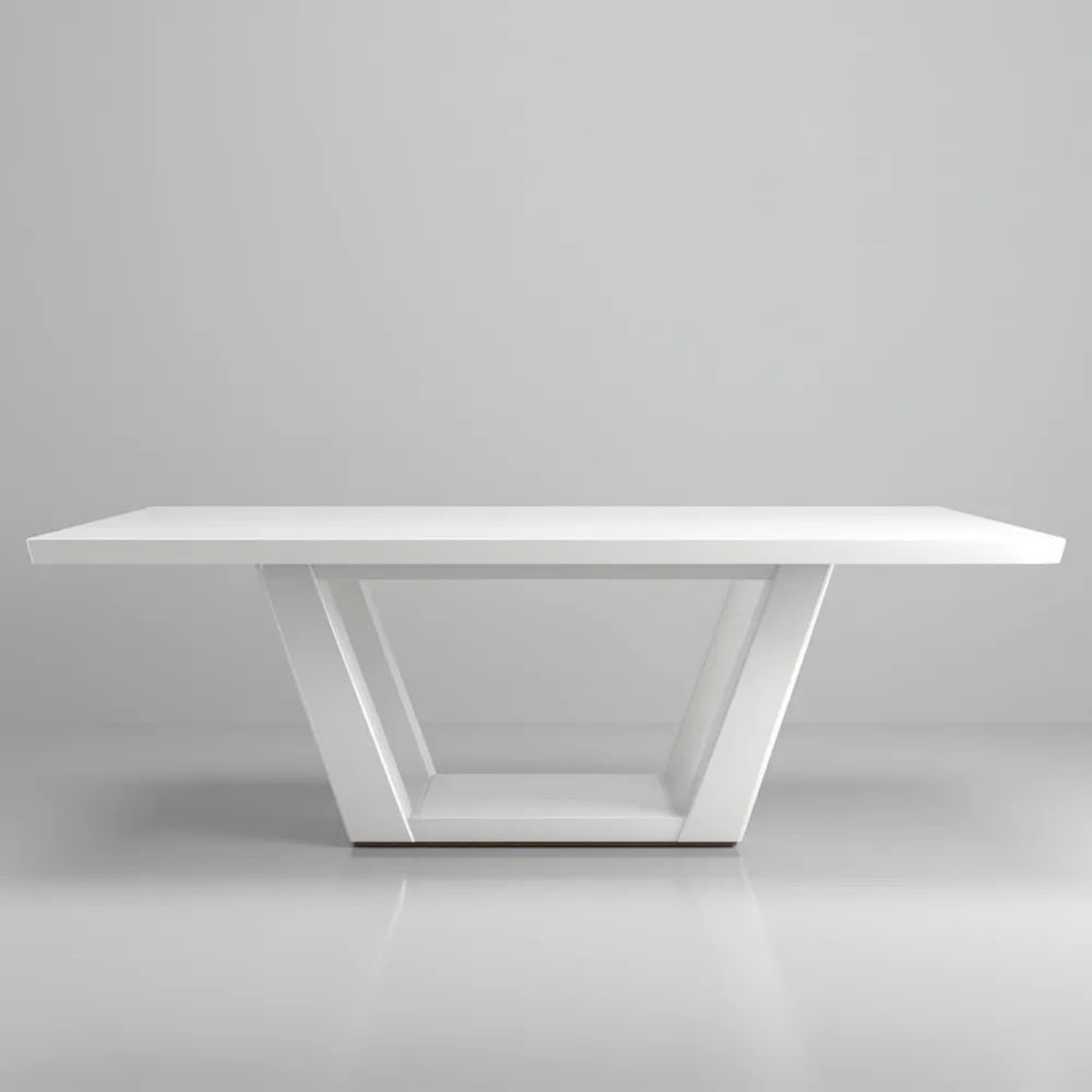 Table à manger moderne 180x90x75 cm – Blanc – Design minimaliste