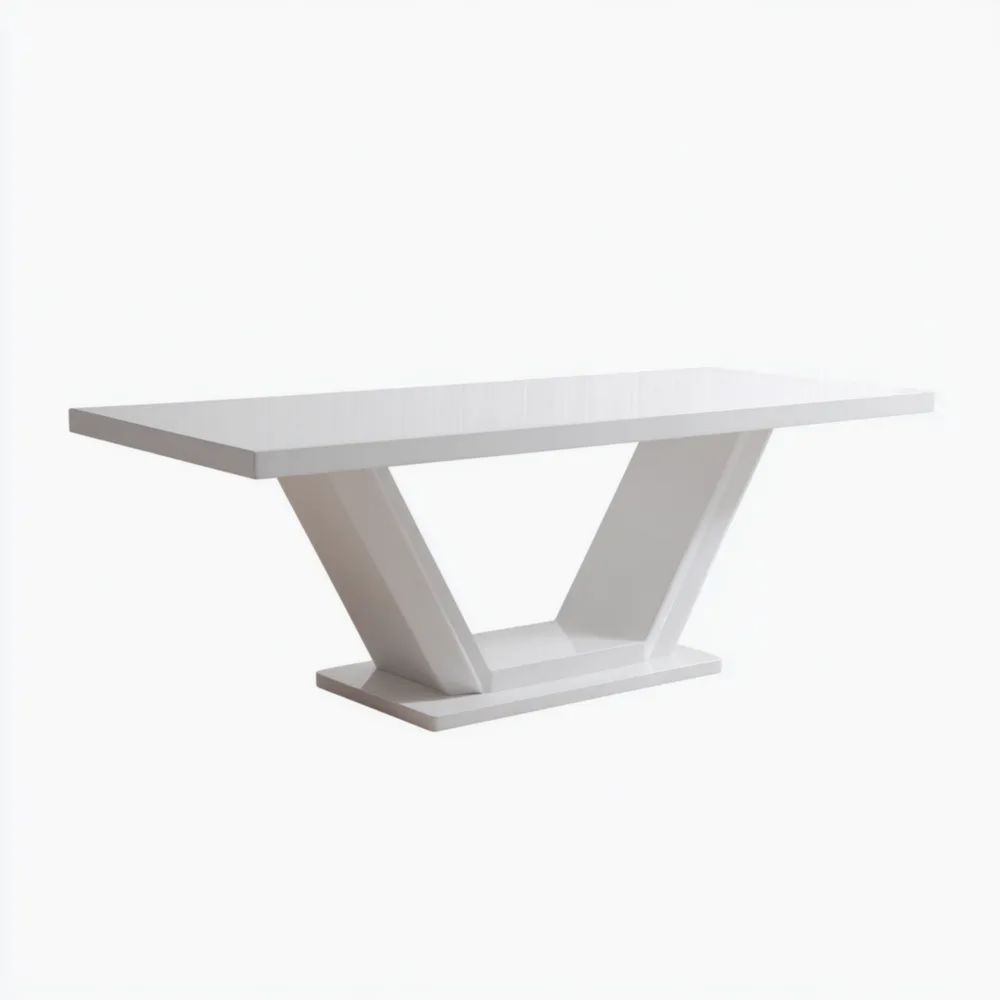 Table à manger en bois 200x100x75 cm - Blanc - Design contemporain