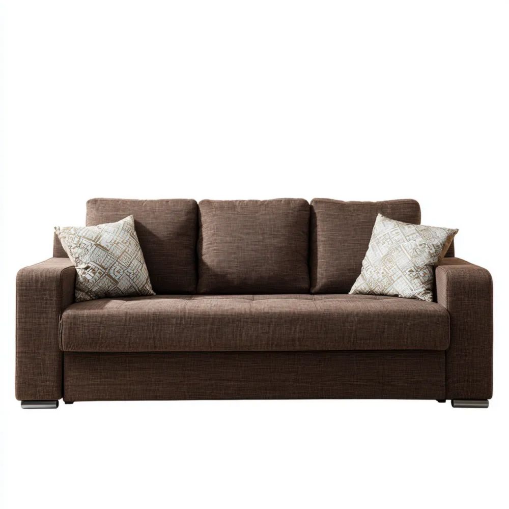 Canapé trois places 200x90x85 cm – Marron – Design Contemporain