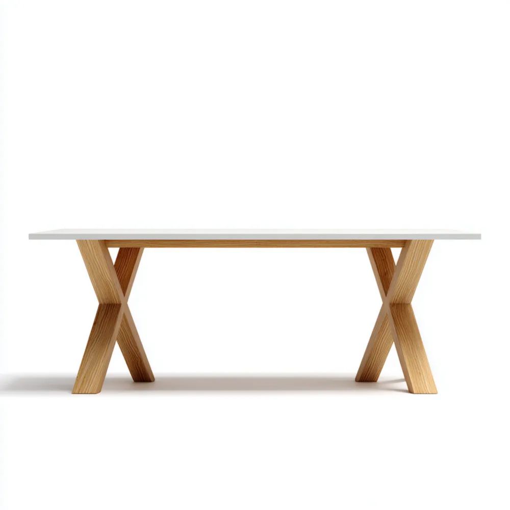Table à manger MDF 200x95x75 cm - Blanc - Design Contemporain
