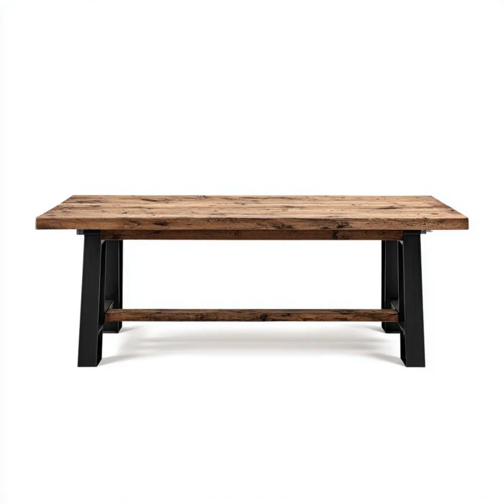 Table à manger 200x100x75 cm – Bois – Brun/Noir – Style Industriel