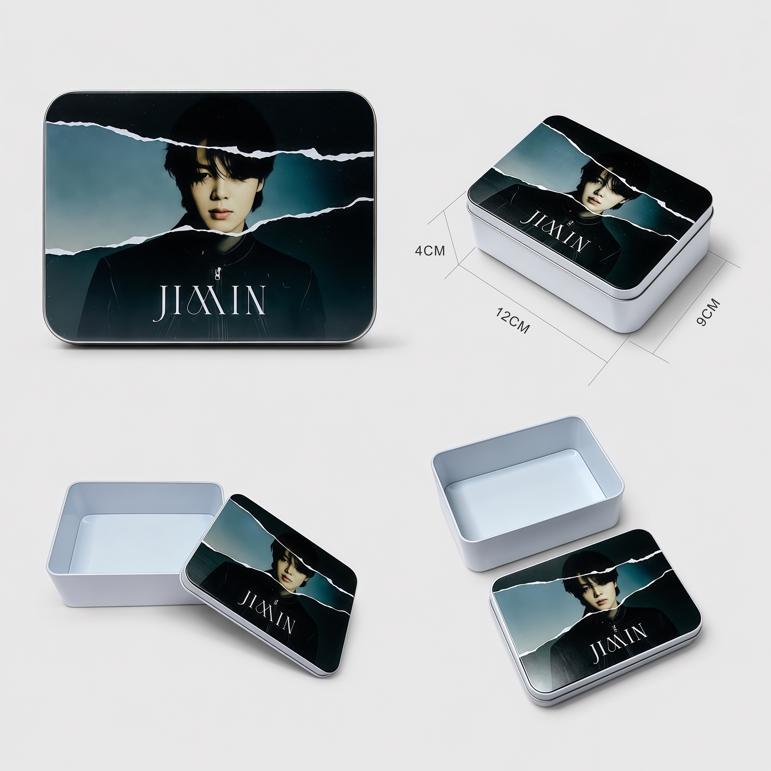 BTS Custom Photocard Storage Tin Box | Trading Card Collectible Case
