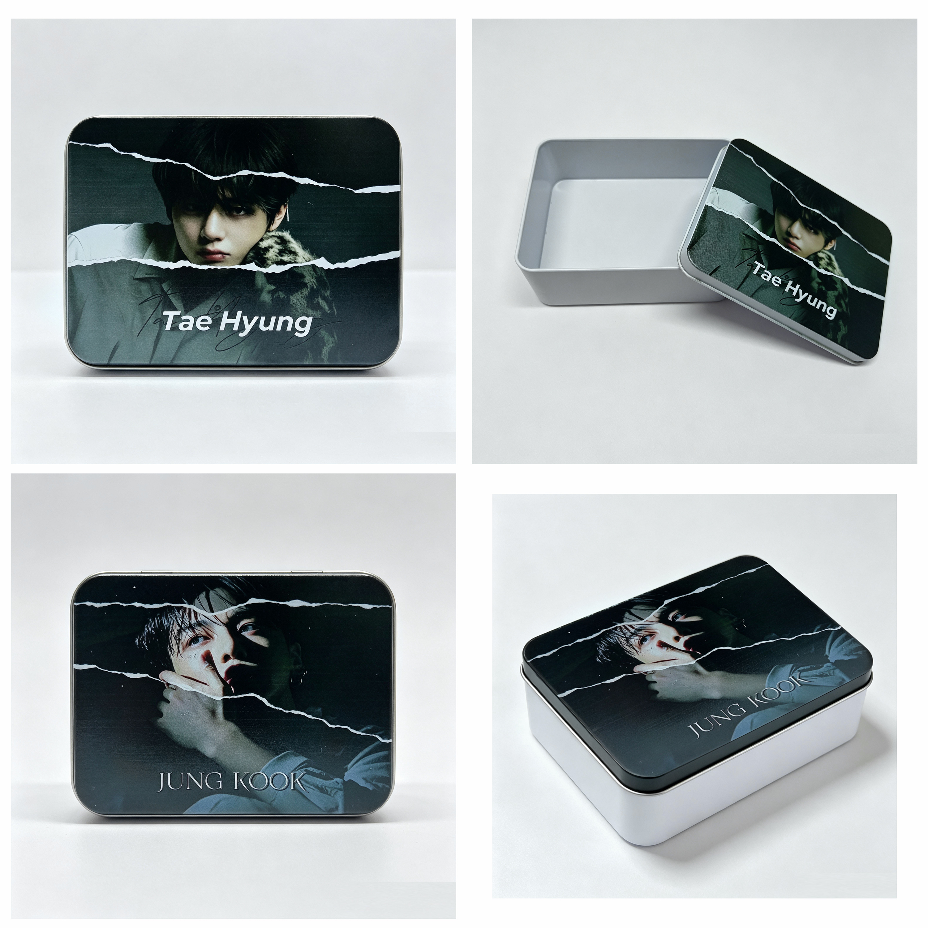 BTS Custom Photocard Storage Tin Box | Trading Card Collectible Case