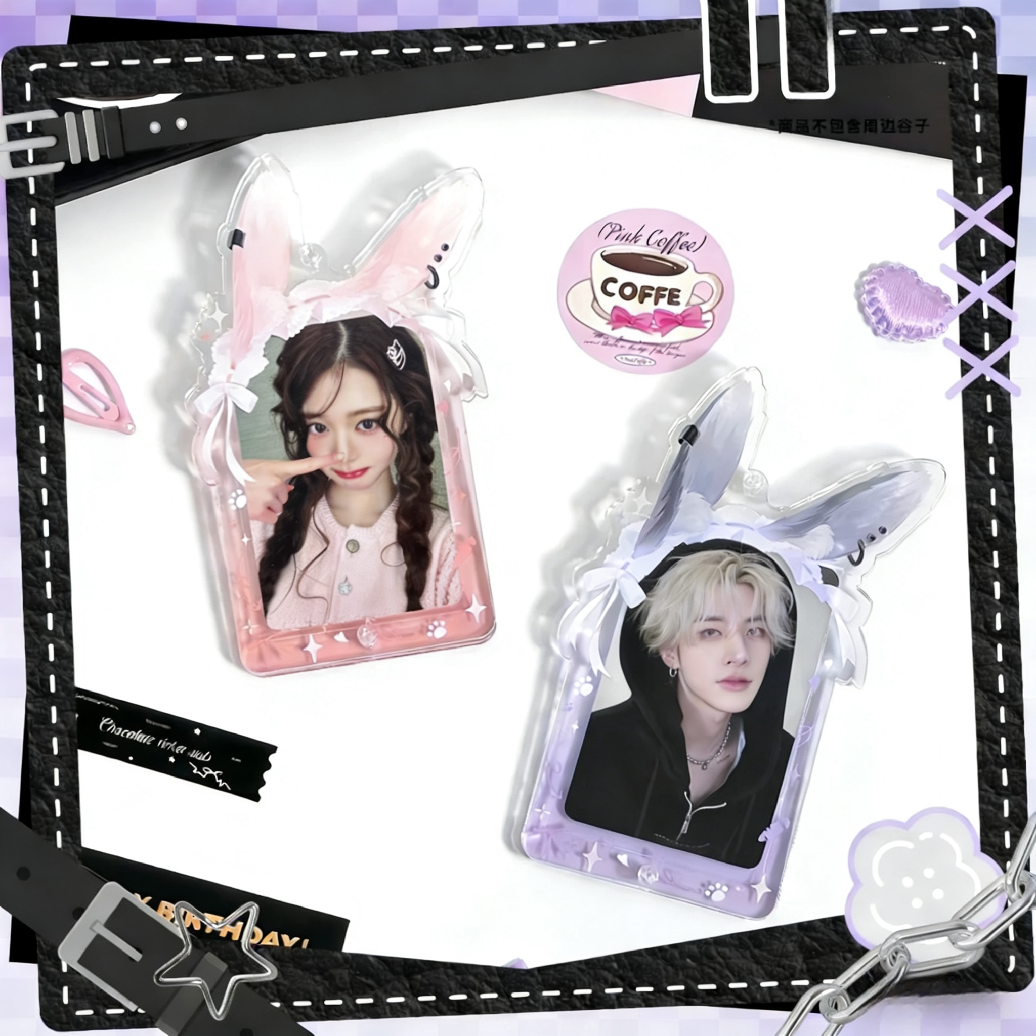 Snap Lock 3" Acrylic Photocard Frame – K-pop & K-manhwa Keychain Display Case