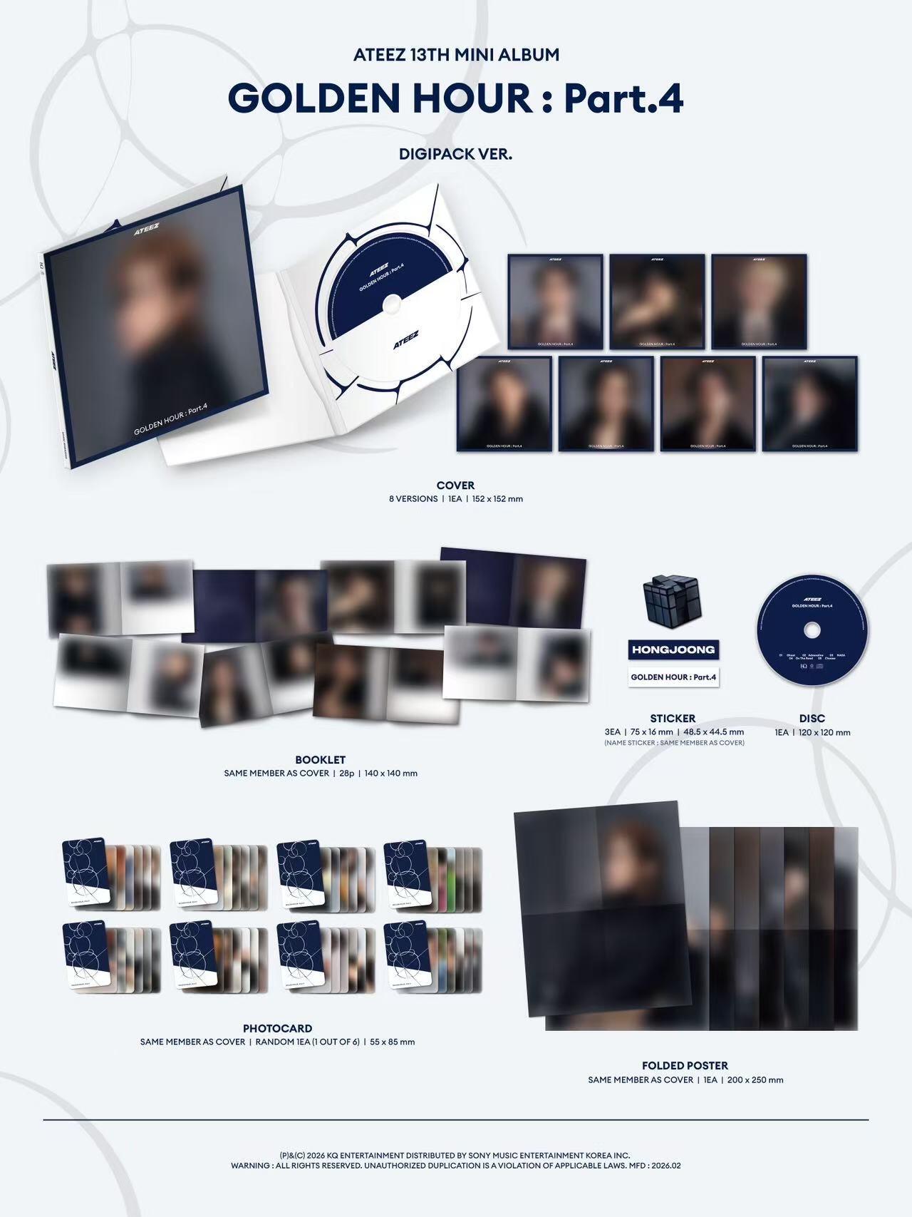 Sealed ATEEZ Mini Album Vol.13 GOLDEN HOUR : Part.4 Photobook Ver