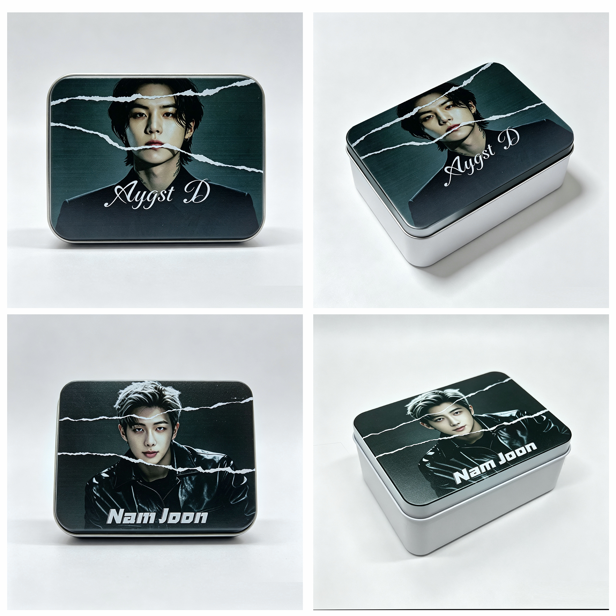 BTS Custom Photocard Storage Tin Box | Trading Card Collectible Case