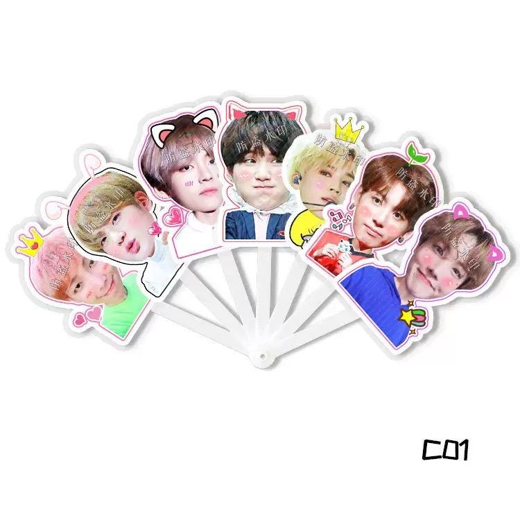 Custom Folding Fans for BTS – V, Jung Kook, Suga, RM, Jimin, J-Hope Merchandise