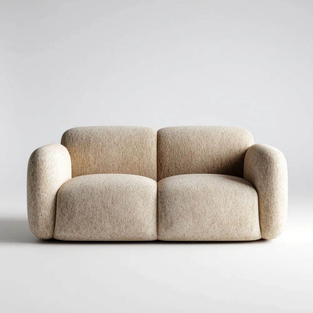 Canapé deux places 150x85x75 cm – Beige – Design Contemporain