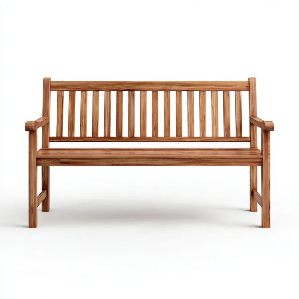 Banc de jardin en bois de teck 120x60x90 cm - Naturel