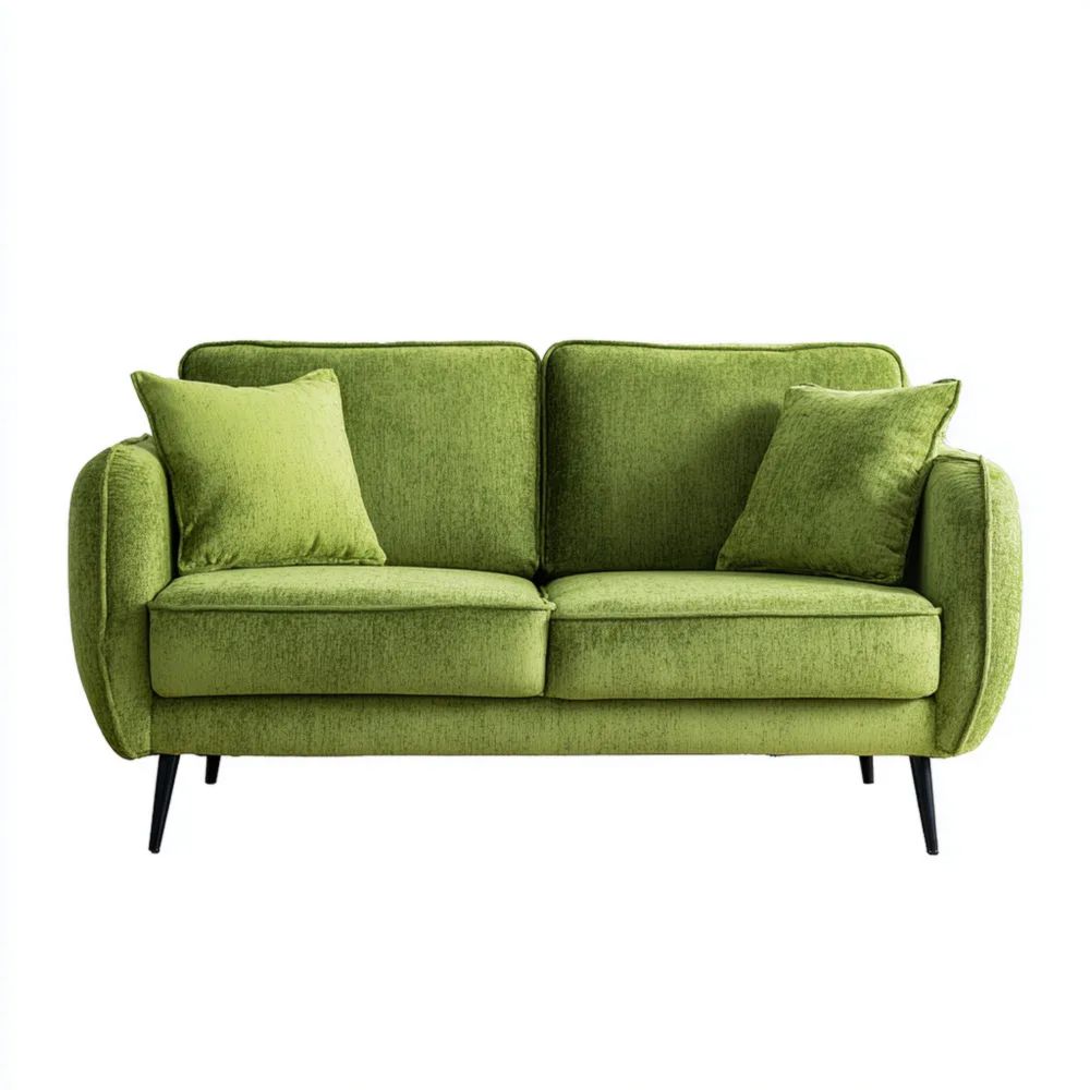 Canapé deux places Tissu 140x85x90 cm - Vert - Design Contemporain