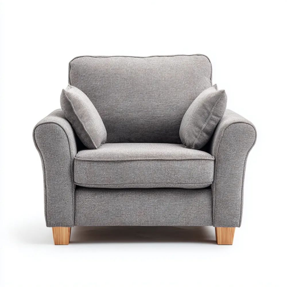 Fauteuil tissu 100x85x90 cm - Gris Clair - Design Classique