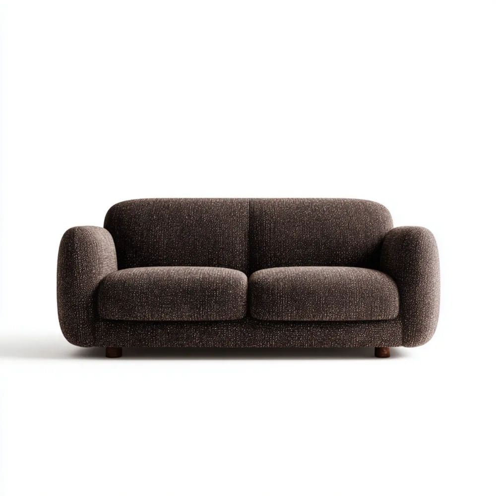 Canapé deux places tissu Brun 150x85x70 cm - Design moderne