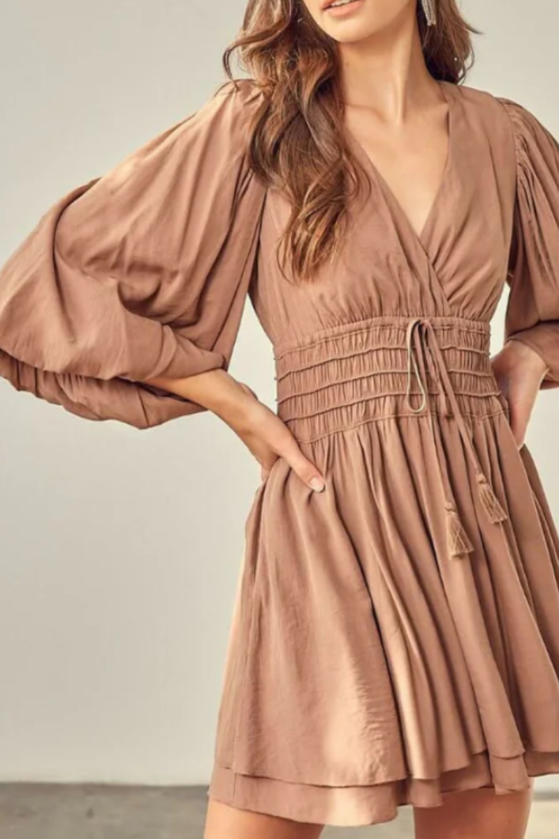 Women Puff Sleeve Mini Dress