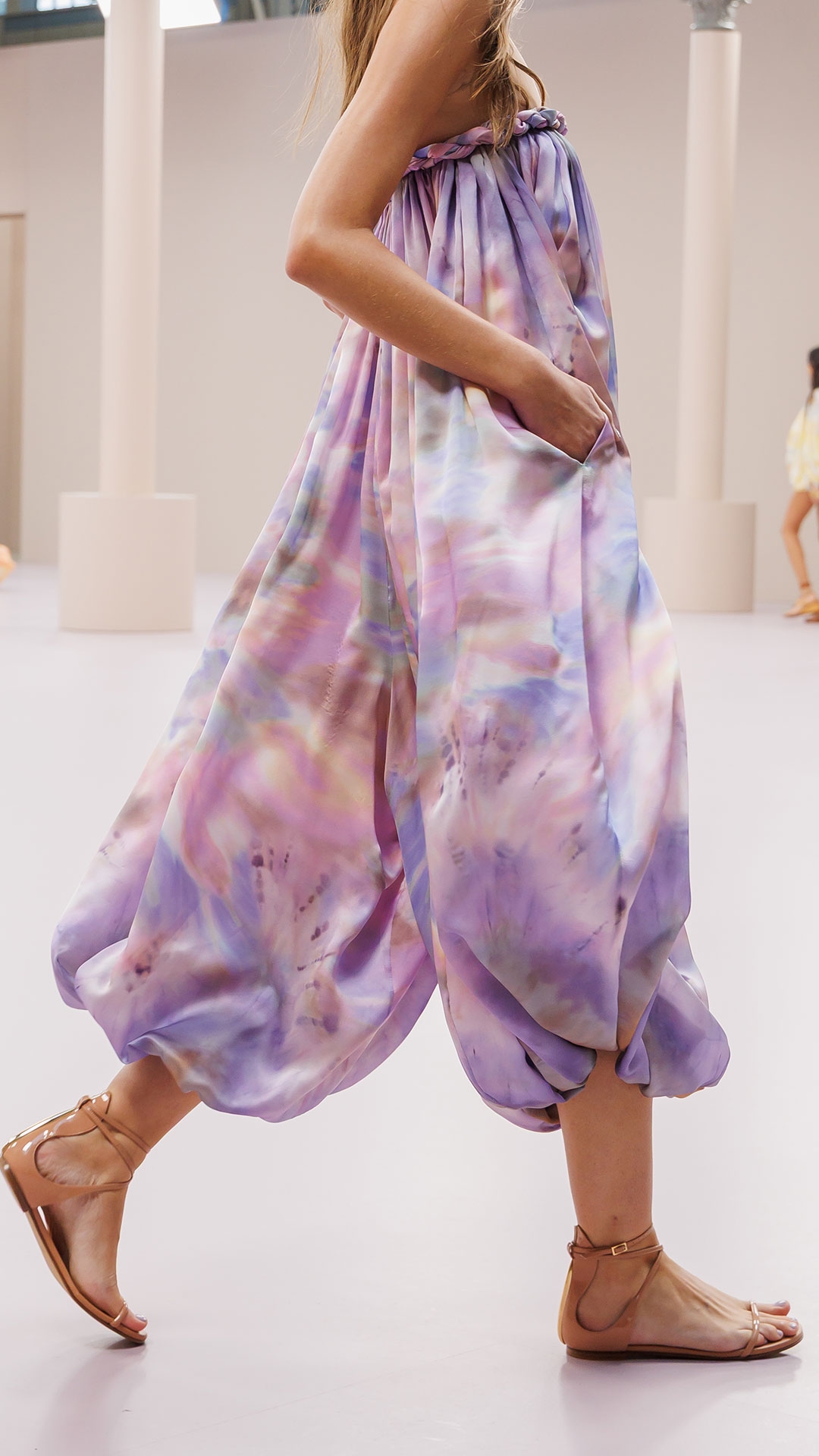 Women Elegant Strapless Sleeveless Woven Gradient Boho Jumpsuit