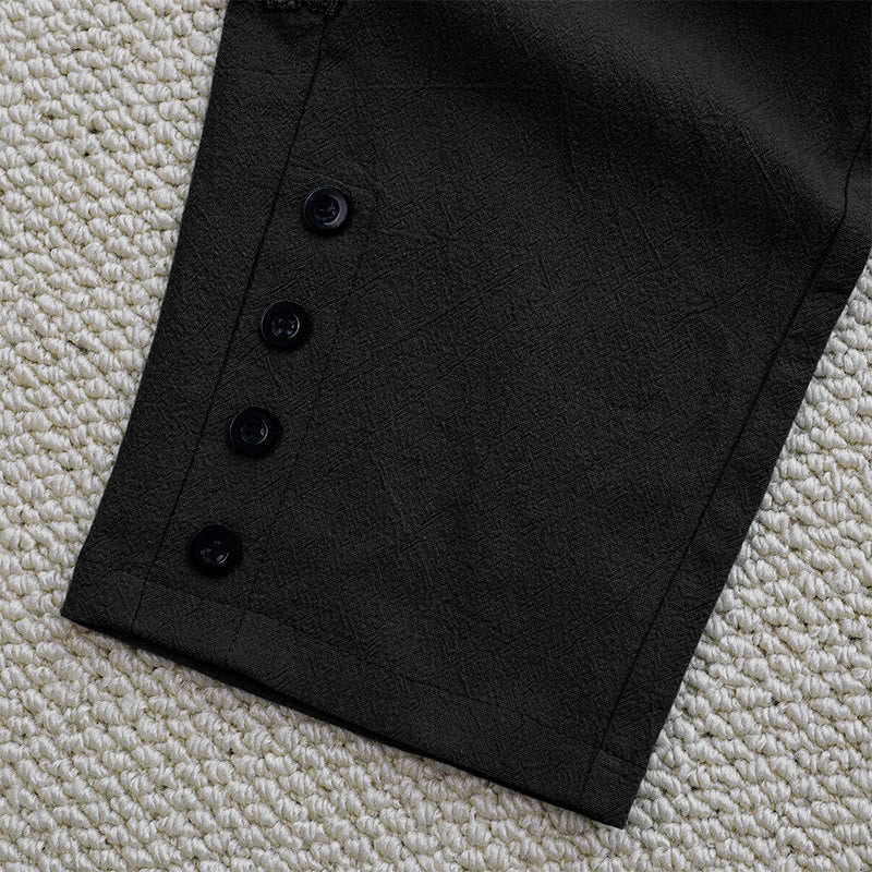 Summer Plain Color Splicing Design Cotton Linen Women's Pants With Pockets