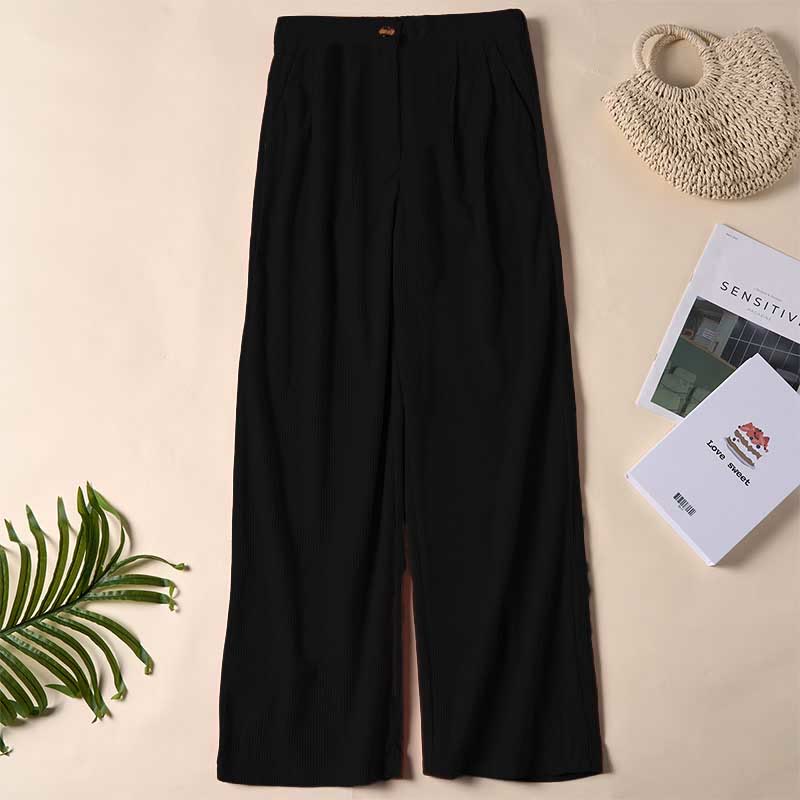 Casual Corduroy Straight-leg Women's Pants With Pockets