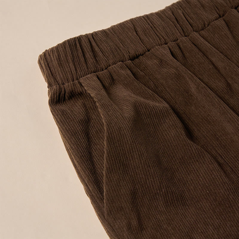 Women's Commute Pure Color Corduroy Pants With Pockets