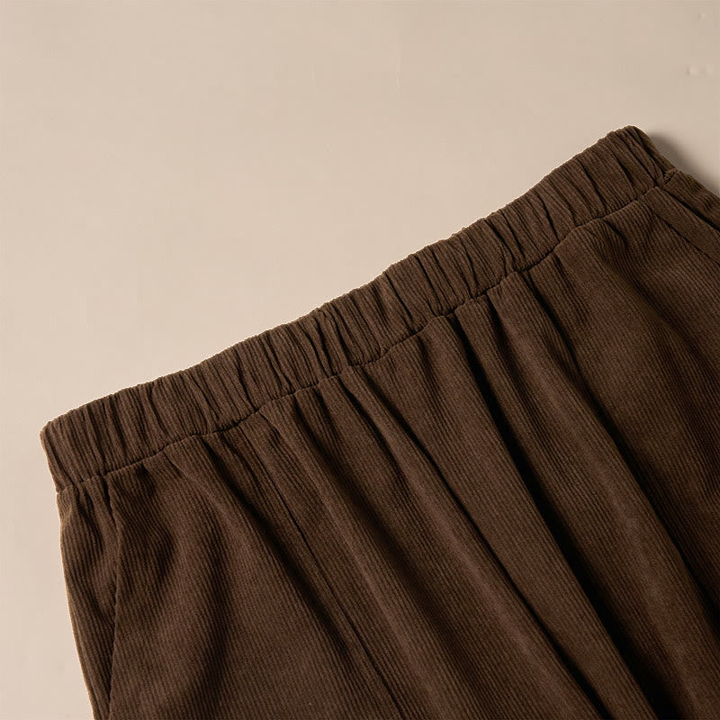 Women's Commute Pure Color Corduroy Pants With Pockets