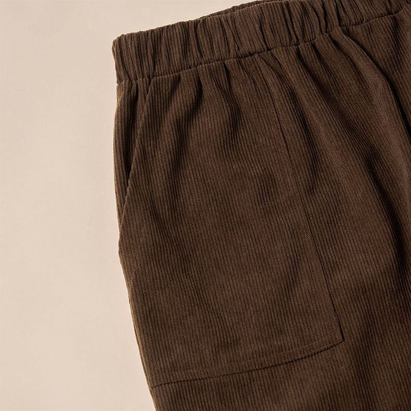 Women's Commute Pure Color Corduroy Pants With Pockets