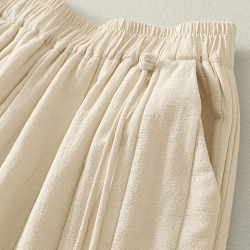 Plain Cotton Polyester Thick Women's Pants With Pockets