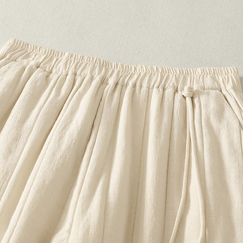 Plain Cotton Polyester Thick Women's Pants With Pockets