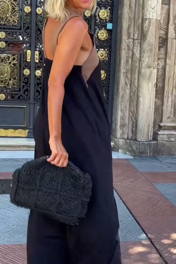 Women's criss-cross halter neck vacation casual dress