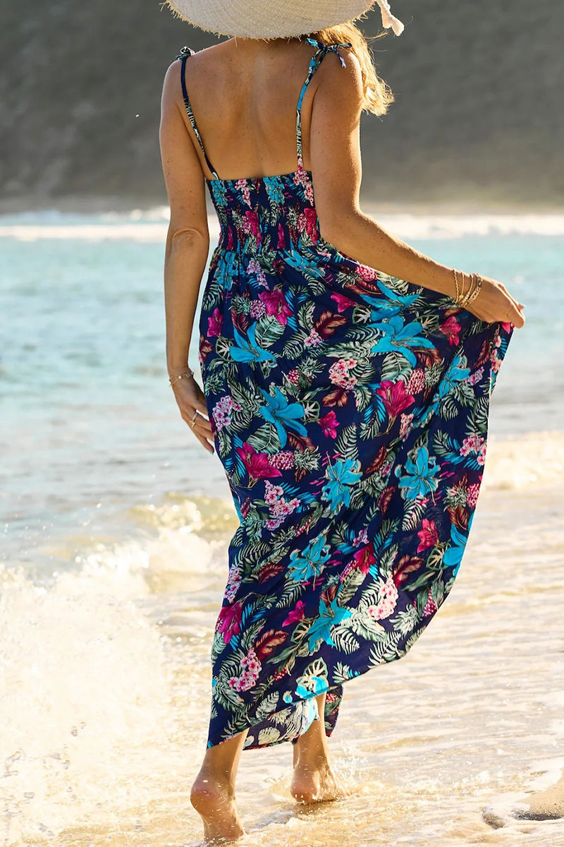 Women Sleeveless Printed Casual Vacation Style Long Dress