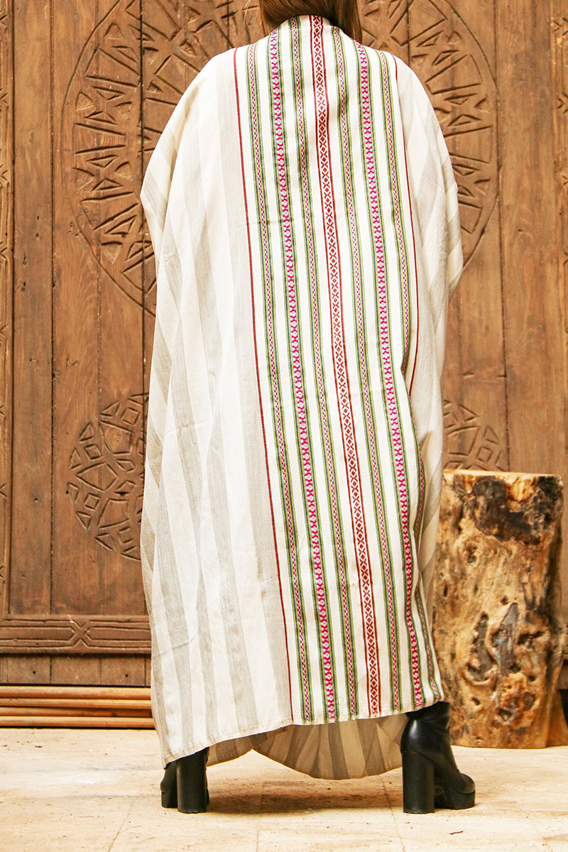 Women Long Sleeved Embroidered Pattern Casual Long Cardigan