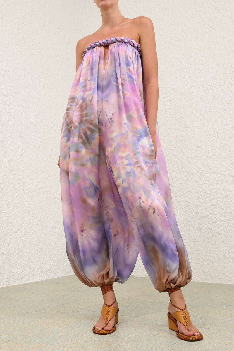 Women Strapless Sleeveless Woven Gradient Casual Jumpsuit