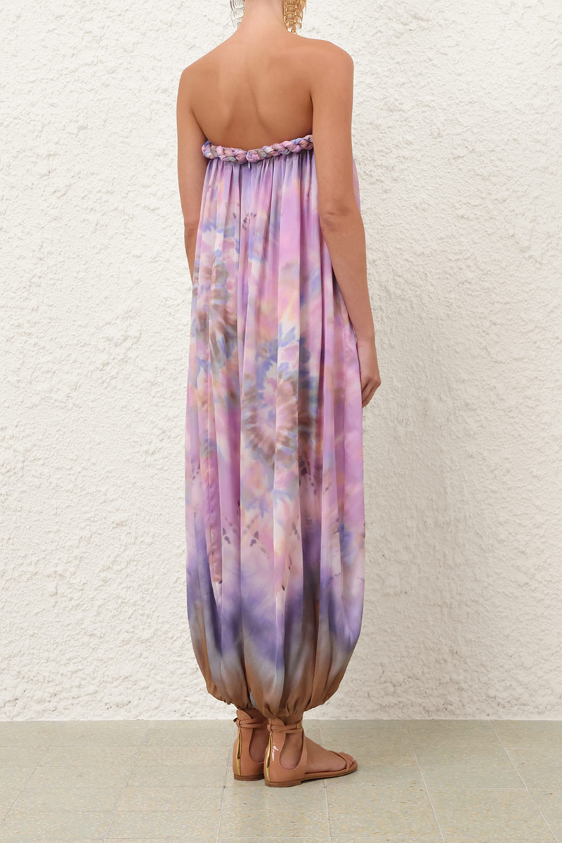 Women Strapless Sleeveless Woven Gradient Casual Jumpsuit