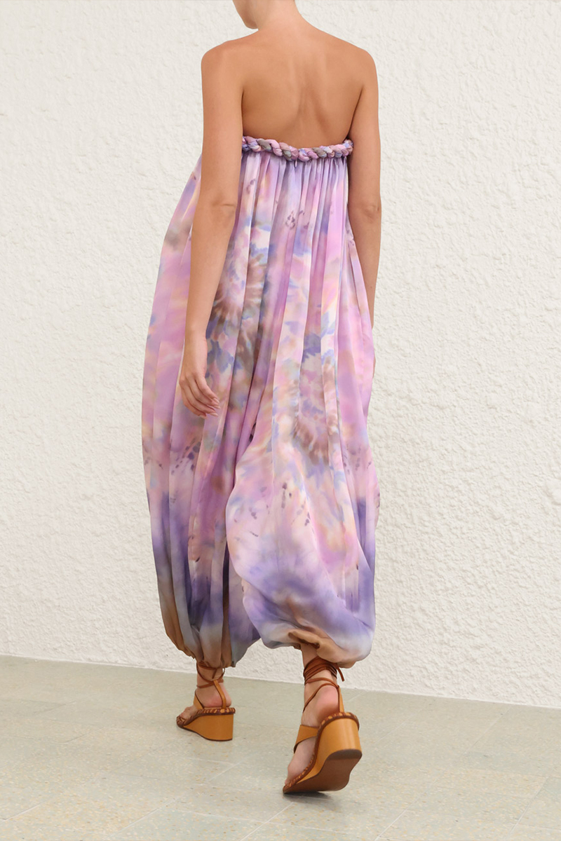 Women Strapless Sleeveless Woven Gradient Casual Jumpsuit