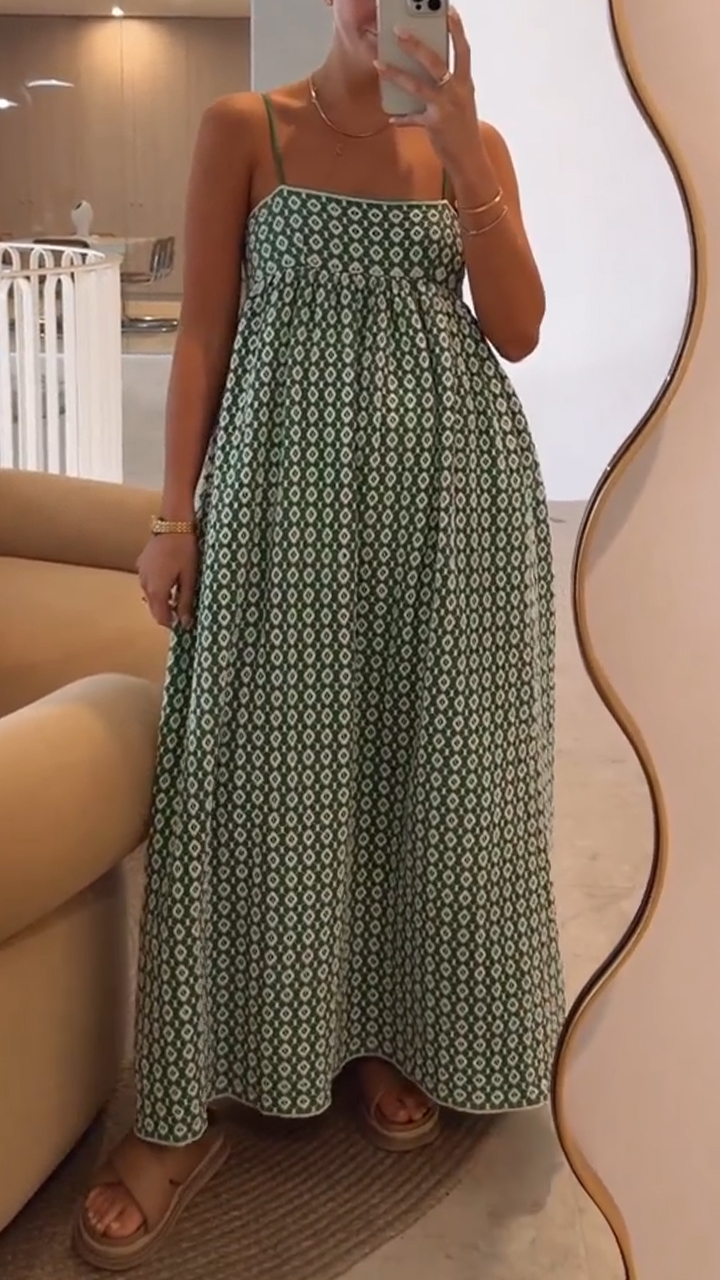 Women Strapless Sleeveless Printed Elegant Casual Maxi Dress